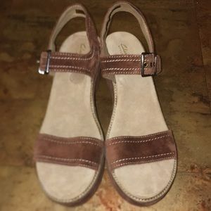 Clarks Suede wedges